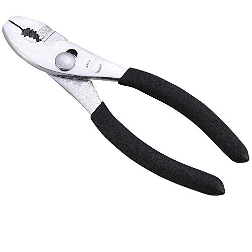 Edward Tools Slip Joint Pliers 6” – Heavy Duty Carbon Steel with Rubber Grip Handle – Fine Grip Teeth in front and Coarse teeth in back – Rust resistant finish (1)