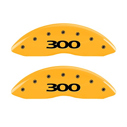 MGP Caliper Covers 32016S300YL Yellow Caliper Cover (Set of 4, Engraved Front and Rear: 300, Yellow powder coat finish, black characters)