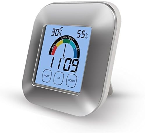Digital Hygrometer,Aorious Thermometer Humidity Monitor Indoor Temperature Gauge Humidity Meter Smart Timer with Touchscreen and Backlight
