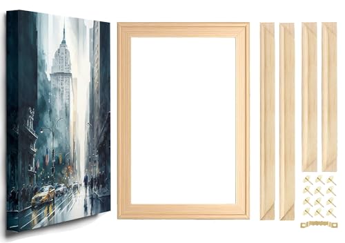 Canvas Wood Stretcher Bars DIY Painting Wooden Frames for Gallery Wrap Oil Painting Poster Picture Photo Frame Modern Life Accessory (16x24 Inch)