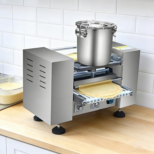 GESAIDES Máquina Comercial de Alta Velocidad para Hacer Crepes de Milhojas, Máquina Automática para Hacer Crepes de Masa de Huevo, 200-300 Crepes/Hora para Panqueques y Envolturas 6in