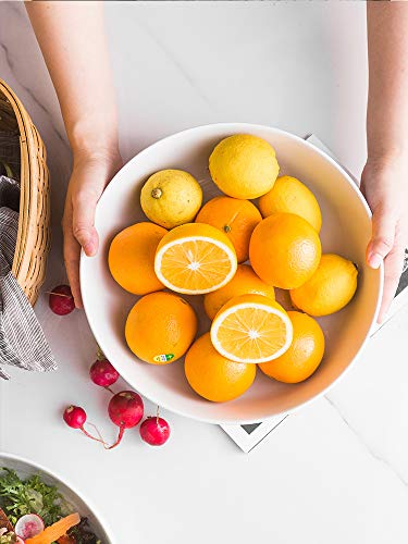 Lauchuh 3.2 Quarts Porcelain Serving Bowl Set 11" Salad Bowl Set Pasta Bowls 2 Pack, Large Ceramic Bowl Set White For Entertaining, Party #TOP6