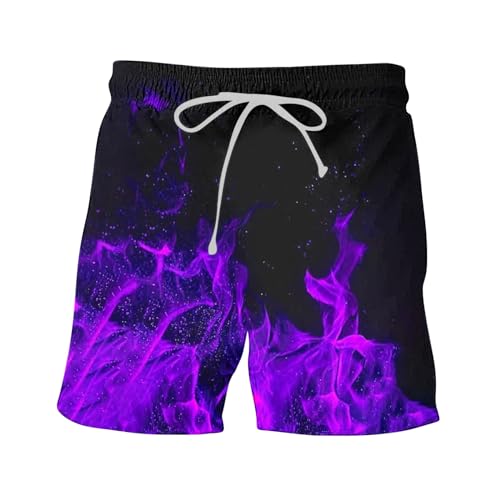 Mens Swim Trunks with Quick Dry Swim Shorts Swimming Trunks Bathing Suit Boardshorts Classic Flame 3D Printed Hawaii Short 1