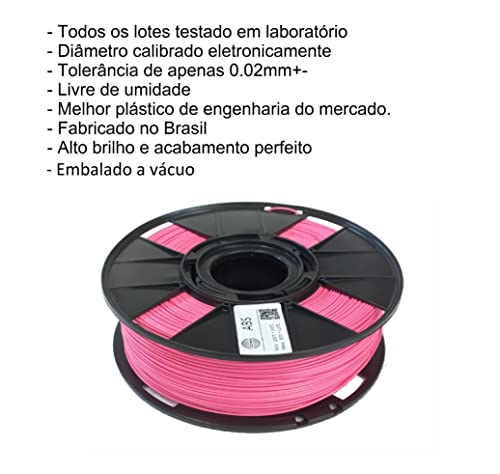 Filamento ABS premium 1,75mm 1.75mm Rosa Chiclete 1kg para impressoras 3D + Adesivo Líquido