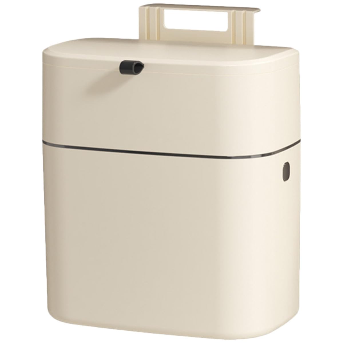 Cubo de Basura Colgante 12L para Armario y Baño, PP Silicona Beige