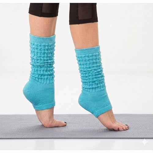 Image of COUVER Womens Scrunched Slouch Socks Soft Cotton Breathable Retro Crew or Knee High, Multiple Colors