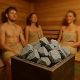 Flameup Diabas - Pietre per Sauna, 20 kg, 80-120 mm, Pietre per infusione Prelavate per Forno Sauna, selezionate a Mano, Accessori per Sauna Senza Sostanze nocive per Tutti i Tipi di Sauna