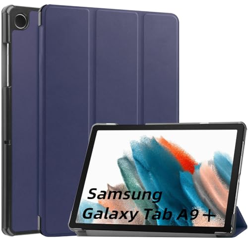Kepuch Custer Case for Samsung Galaxy Tab A9+ A9 Plus 11" SM-X210 SM-X216 SM-X218,Ultra-Thin PU-Leather Hard Shell Cover - Blue