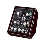 HADECOLL Caricatore Automatico per 8 Orologi con 5 Scomparti, 5 modalità di Rotazione, Motore Silenzioso, Elegante Custodia in Legno - Perfetto per i Collezionisti di Orologi.