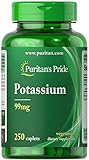 Puritans Pride Potassium 99 Mg Caplets, 250 Count
