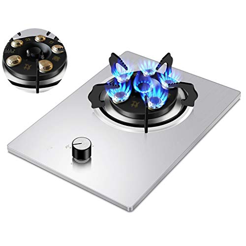 Placa de gas de un solo quemador, estufa de cocina con protección contra fallos de llama, clase energética A, fácil de limpiar, diseño de escritorio/integrado