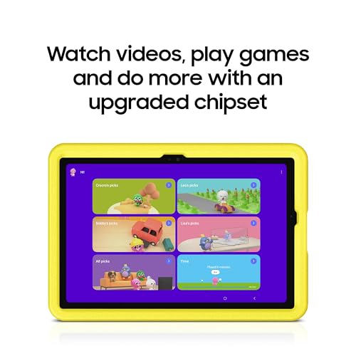 Image of Samsung Galaxy Tab A9+ Plus Kids Edition 11 inch 64GB WiFi Android Tablet, Long Battery Life, Expandable Storage, Thin, Light Design, Durable Puffy Cover, US Version, 2024, Yellow