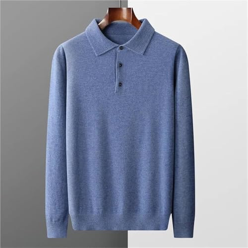 Mens Winter Wool Cashmere Sweater Polo Knit Jumper Solid Color Long Sleeve Pullover Warm Comfortable4