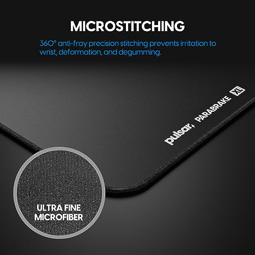 Image of Pulsar Gaming Gears Esports Gaming Mouse Pad XL Size ParaBrake V2 Medium Friction Soft Anti-Slip 19.3 x 16.5 inches (49 x 42 cm) Domestic Authentic (XL, Black)