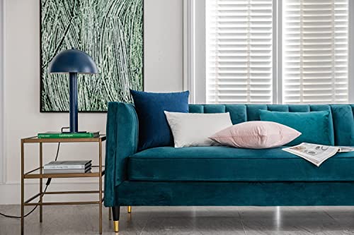 Image of Holland Velvet Rectangular Cushion Covers Pack of 2 | 12 inch x 18 inch / 30 x 46 cm, Teal Green | Soft Pillow Covers Cushion Case for Sofa Bedroom Chair Car, Home Decor