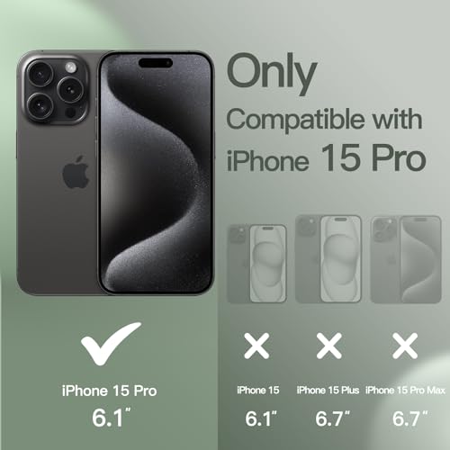 Image of JETech Silicone Case for iPhone 15 Pro, Cypress | Cover Silky Soft Touch, Shockproof Protection, Scratch Resistant, Microfiber Lining