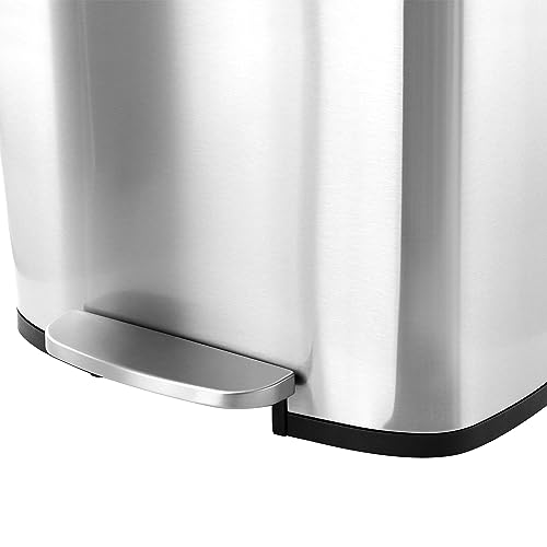 Caneca de basura rectangular acero inoxidable 50 L miniatura 5