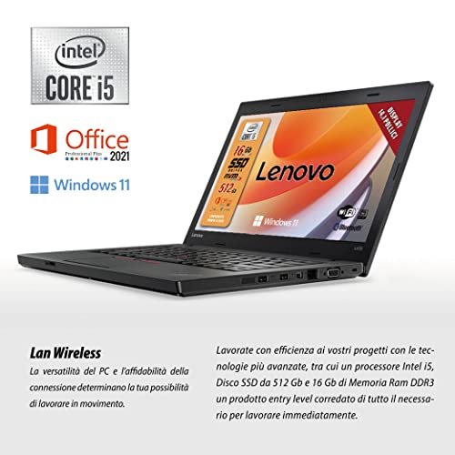 Lenovo, Pc portatile Intel Core i5, pronto all'Uso...