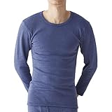 [GUNZE(グンゼ)]インナーシャツ ホットマジック 裏起毛 ストレッチ ロング クルーネック メンズ ネービーモク L (日本サイズL相当)