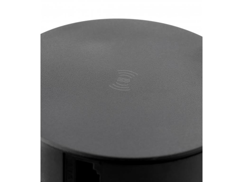 GTV Prise de table encastrable Comfort Plus 120 mm, 4 x français, 2 x USB, 2 x RJ45, charge à induction 5 W, câble de 1,5 m, noir - Solution élégante et puissante