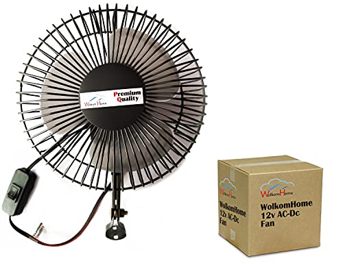 Image of WolkomHome Fan 12-Volt 7-inch for Car, Truck, Home, Kitchen, Office