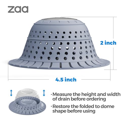 Image of zaa Bathtub Drain Hair Catcher, Premium Silicone Shower Hair Catcher, 1Pack Hair Stopper for Pop Up & Regular Drains of Shower, Bathtub, Bathroom Sink, Bathroom Fixture Accessories, Light Blue