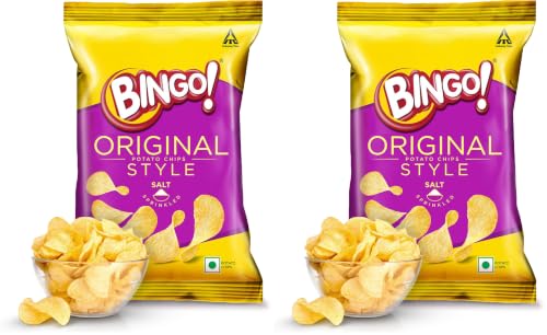 Image of Bingo Original Style Salt Sprinkled - Flat Cut Salted Potato Chips Pack For Snacks - 85 /90 Grams(weight may vary) (Pack of 2)