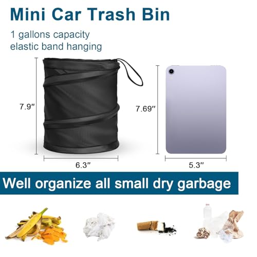 Image of TAZLYN car mini car dustbin Foldable Waste Bin Garbage Storage for Car accessories Trash Bin Can Holder dustbin bags small garbage bags Foldable mini car dustbin Cars, Home, Office,(Black Pack 1)