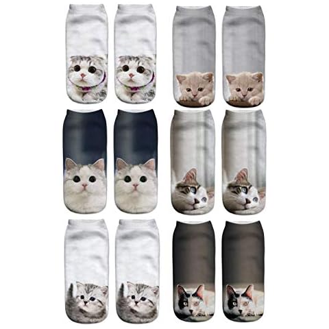 Calcetines para Niñas y Niños y Mujeres Estampado Bajo en el Tobillo Correr Fitness Yoga Verano para Gimnasio Animales de Moda Cover