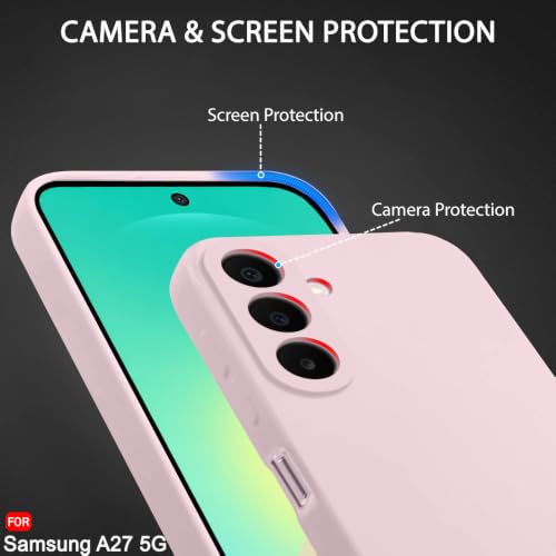 Image of TheGiftKart Genuine Liquid Silicone Back Cover Case for Samsung Galaxy A27 5G | Soft Micro-Fibre Lining Inside | Camera Protection Bump | Shockproof Cover Case for Samsung A27 (Silicone, Light Pink)