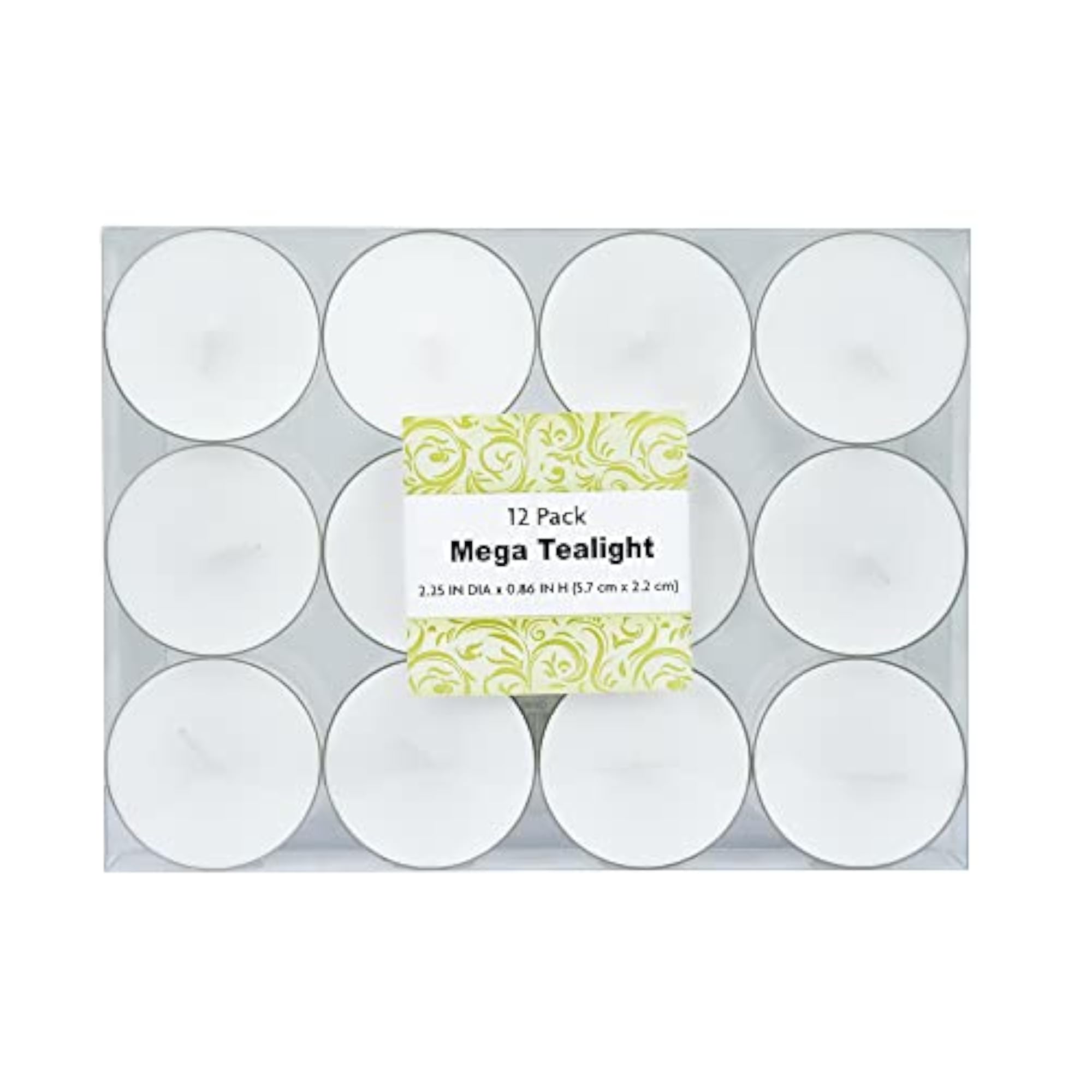 Mega Oversized White Tealights, 12pc Box