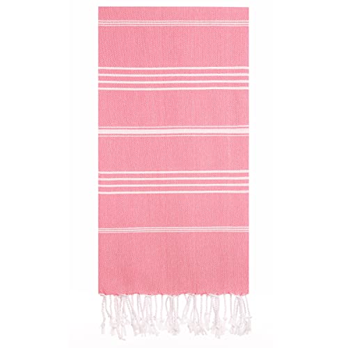 Cacala Pure Series Lightweight 100% Turkish Cotton Super Soft Peshtemal Luxury Bath Towel, Oversized Quick Dry Shower Towels Bathroom, Beach, Gym, Sports, Yoga, Pool, Spa (37 X 70), Pink #TOP1