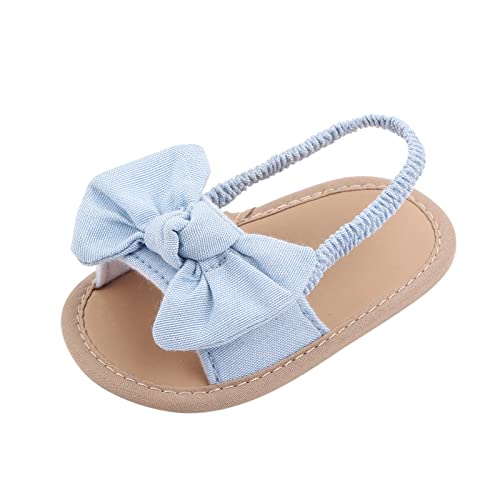 Generisch Sandalias Orgánicas Bebé Sandalias Descalzas Niño Suelo Bowknot Prewalker El 018M Niñas Antideslizante Niños Primer Bebé Sandalias Zapatillas, azul, 12-18 meses