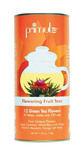 Primula Gift Canister with 12 Variety Flowering Green Teas