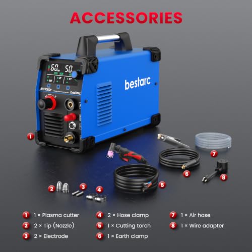 Image of Bestarc 50A Plasma Cutter Pilot Arc, 110 /220V Dual Voltage, Mesh Cutting