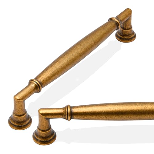 10 Pack Antique Brass Cabinet Pulls 5 Inch(128mm) Kitchen Cabinet Handles Cabinet Hardware for Drawer Pulls