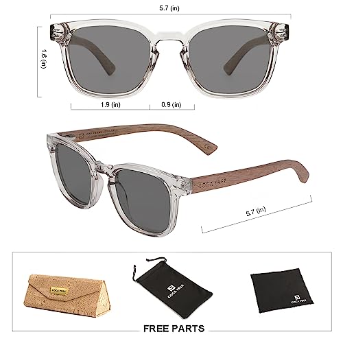 Image of HD Polarized Wood Sunglasses for Men and Women UV400 Protection Sports Classic Retro