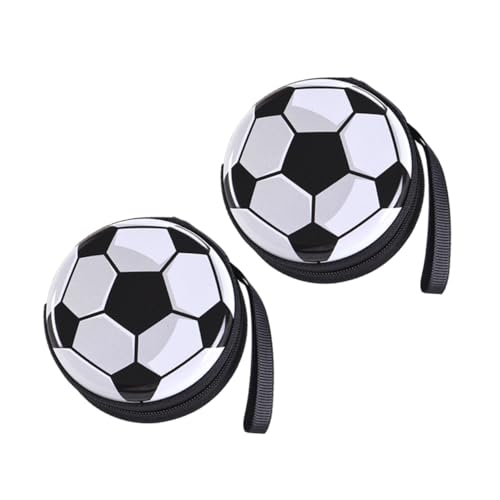 Zerodeko 2PCS Funny Football Coin Purse Round Soccer Shape Money Bag for Boys and Girls Waterproof Keychain Wallet for Change and Snacks for School and Sports