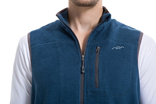 Image of TRAILSIDE SUPPLY CO. Men's Full-Zip Polar Fleece Vest Lightweight Sleeveless Jacket