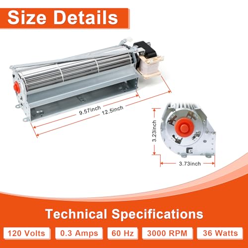 Adviace Replacement Fireplace Blower Kit for Heatilator, Majestic, Lennox, Temco Fireplace, GFK4B GFK4 FK4 GFK4A Fireplace Fan Blower Kit for Heatilator GNBC33,NDV4236I,ND3933
