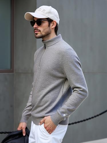 Men’s 100% Pure New Wool Cable Knit 1/4 Zip Sweater - Multi-Color Available2