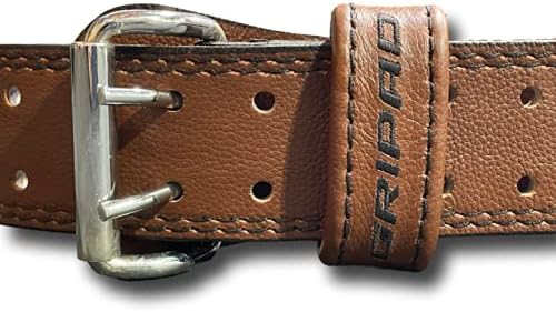 Miniatura 8 de GRIPAD Cinturón de levantamiento de pesas - Cinturón de cuero profesional resistente con hebilla ajustable - Soporte estabilizador de espalda baja