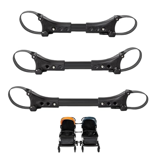 Petyoung 3 Piezas de Conexión para Cochecitos Gemelares, Pieza de Conexión para Ensamblar Cochecitos, Conexión Doble de Seguridad, Compatible con la Mayoría de los Cochecitos, Negro