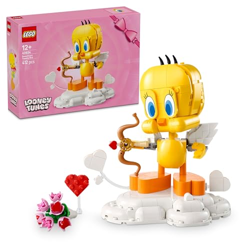 LEGO Piolín Cariñoso - Figura Articulada de Looney Tunes de Juguete con Accesorios Inc. Ramo de Flores, Corazón, Arco de Cupido y Soporte de Nube - Regalo para Niñas y Adolescentes de 12+ Años 40824