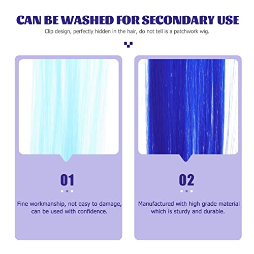 FRCOLOR Extensões de cabelo de clipe coloridas de 10pcs