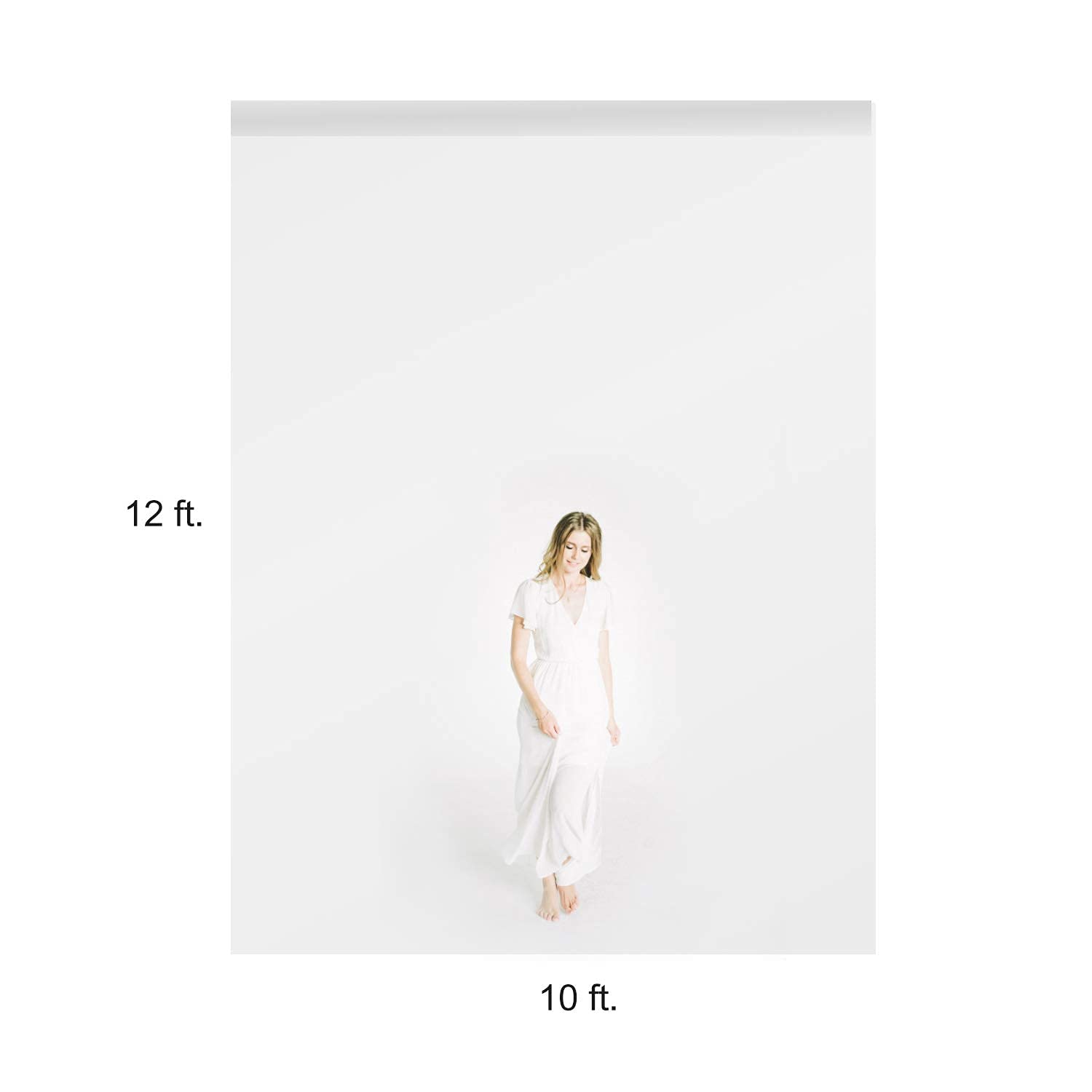 Julius Studio 10 ft. x 12 ft. White Photographic Background, Pure White