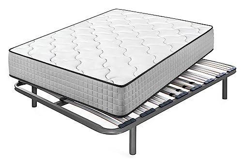 Colchón Viscoelástico Top Dream + Somier Apolo con 5 Patas de 25 cm | Medida: 135x190 cm