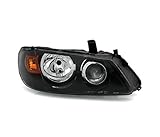 headlight right side headlamp passenger side headlight assembly projector front light car lamp car light black lhd headlights compatible with nissan almera II 2002 2003 2004 2005 2006 2007 VP720P