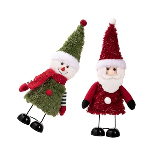TOPBATHY 2pezzi Statuette Natalizie in Miniatura Pupazzo Statuetta Di Babbo Natale Con Piedini Primaverili Decorazioni Natalizie Da Interno e Oggetti d Arte Per Vacanze Primaverili