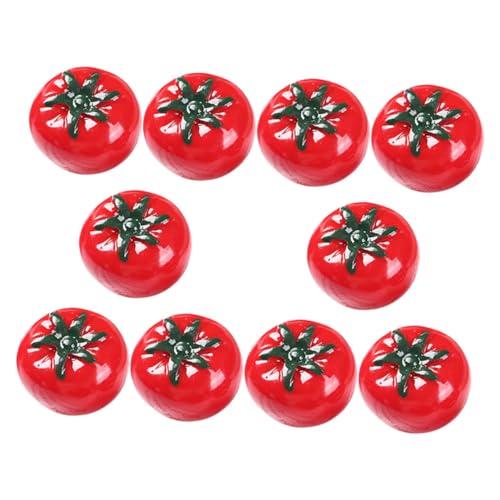 Hemoton 10pcs Imitation Tomato Doll House Fruits Models Miniature Tomato Mini Simulation Tomato Artificial Tomato Decor Miniature Artificial Fruits Desktop Decor Fake Mini Tomato